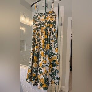 Abercrombie & Fitch Floral A-Line dress in Yellow and Green